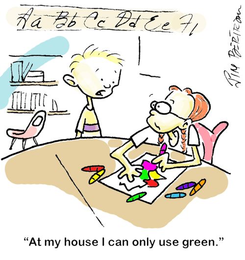 At my house I can only use green.