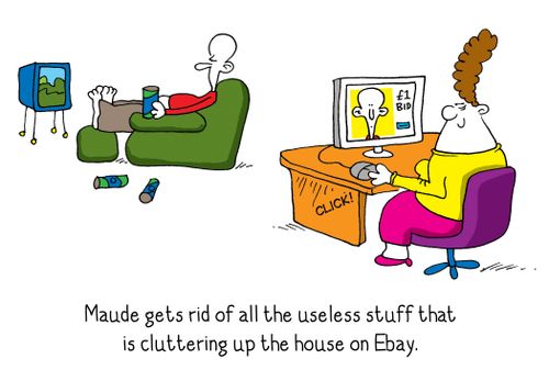 Maude gets rid of all the useless stuff that is cluttering up the house on Ebay.