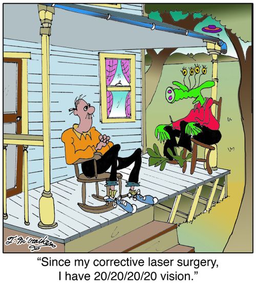 'Since my corrective laser surgery, I have 20/20/20/20 vision.'