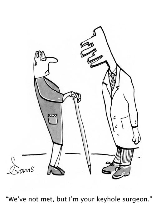 'We've not met, but I'm your keyhole surgeon.'