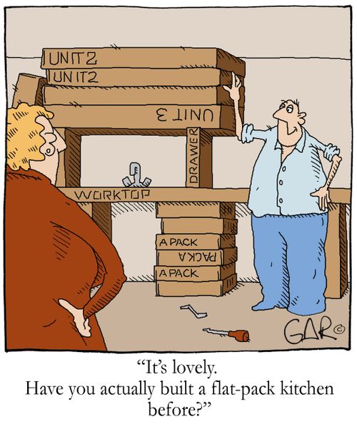 'It's lovely. Have you actually built a flat-pack kitchen before?'