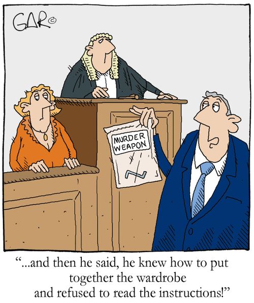 ...and then he said, he knew how to put together the wardrobe and refused to read the instructions!