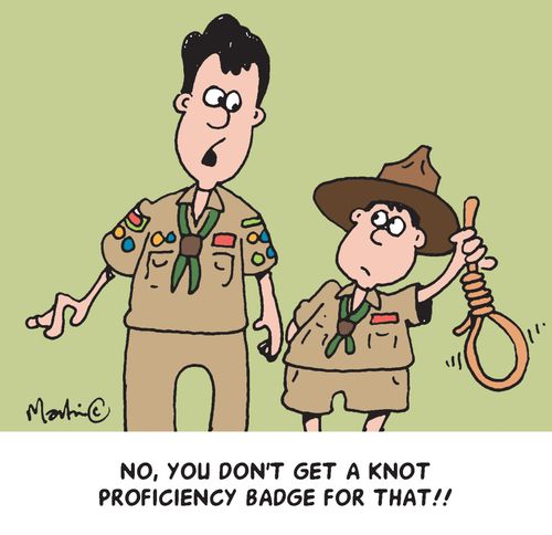 'No, you don't get a knot proficiency badge for that!!'