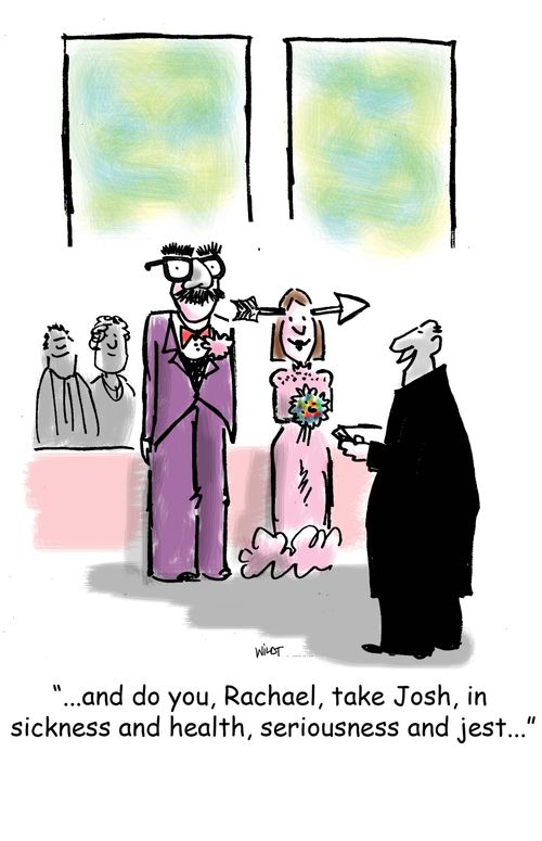 '...and do you, Rachael, take Josh, in sickness and health, seriousness and jest...'