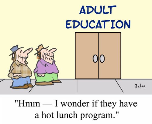 'Hmm - I wonder if they have a hot lunch program.'