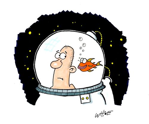 Astronaut fishbowl.