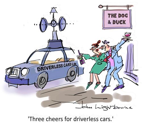 "Three cheers for driverless cars."