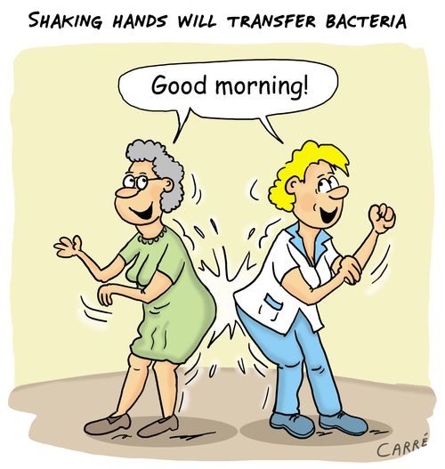 Shaking hands will transfer bacteria