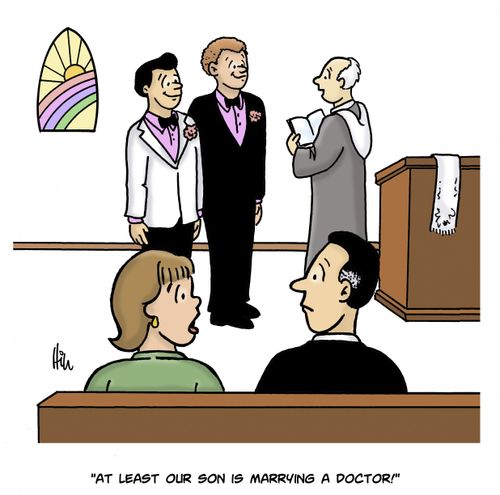 "At least our son is marrying a doctor!"