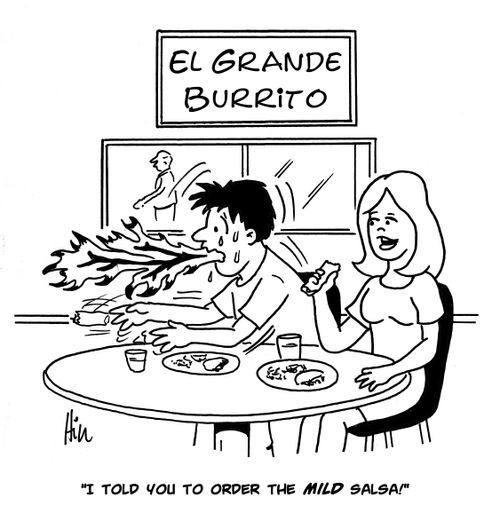 "I told you to order the mild salsa!"