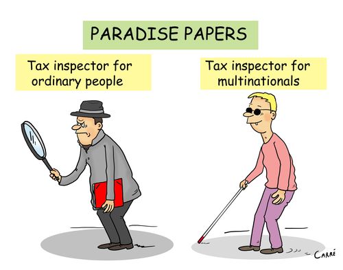 Tax inspector for ordinary people vs. Tax inspector for multinationals.