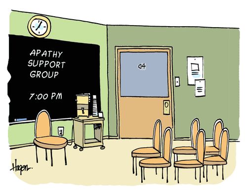 Apathy support group - no one turns up.