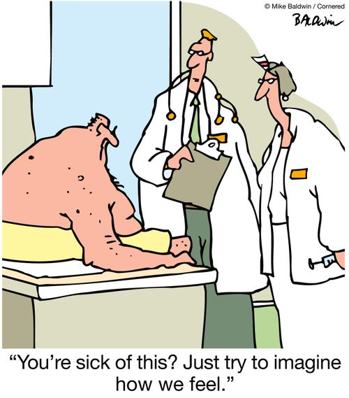 "You're sick of this? Just try to imagine how we feel."