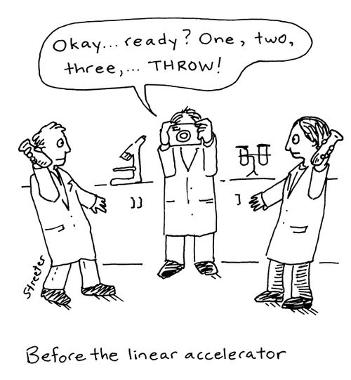 Before the linear accelerator.
