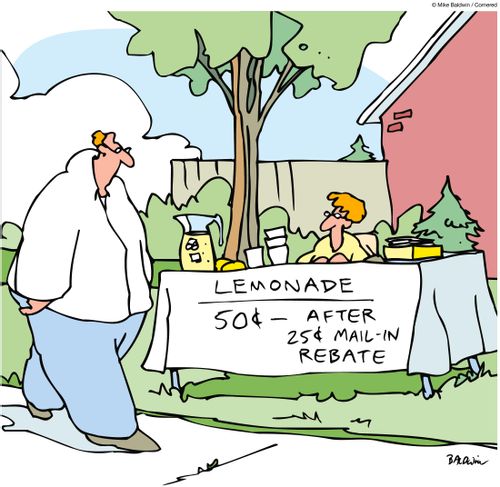 Lemonade, 50? ? After 25? mail-in rebate.
