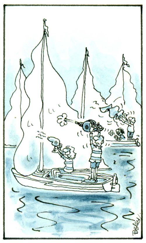 Becalmed yachts
