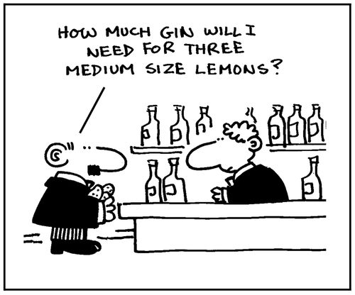 'How much gin will I need for three medium size lemons?'