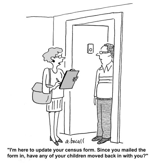 I'm here to update your census form. Since you mailed the form in, have any of your children moved back in with you?
