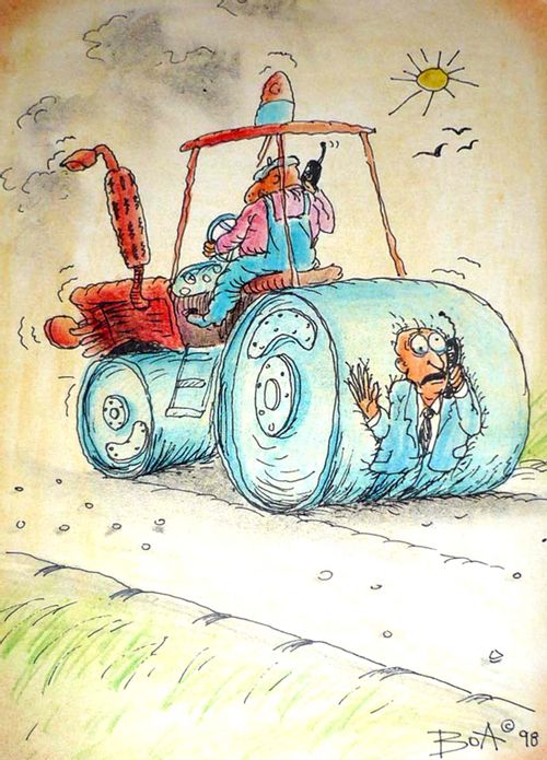 Squashed on the road.
