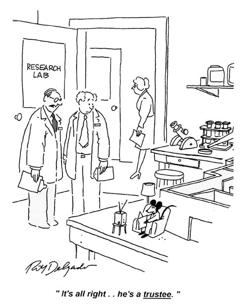 'It's all right.. he's a trustee.'