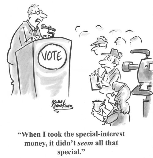 'When I took the special-interest money, it didn't seem all that special.'