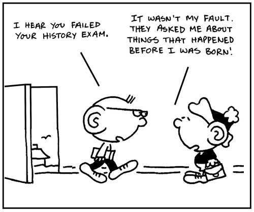 'It wasn't my fault. They asked me about things that happened before I was born.'