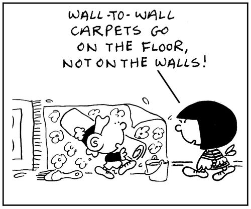 'Wall-to-wall carpets go on the floor, not on the walls.'