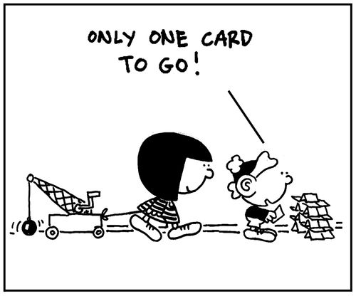 'Only one card to go.'