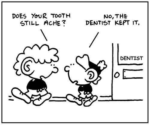 'Does your tooth still ache?'