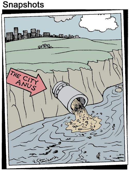 Sewage pipe is the city anus.
