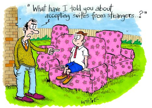 "What have I told you about accepting suits from strangers?"
