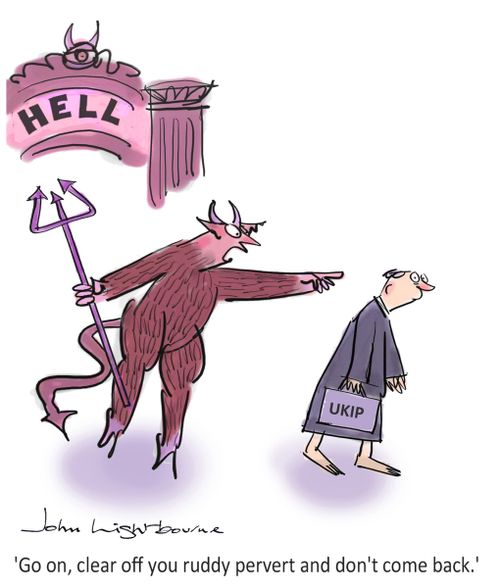 "Go on, clear off you ruddy pervert and don't come back."