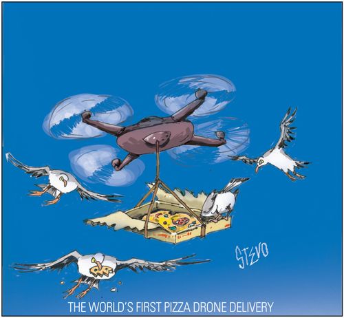 The World's First Pizza Drone Delivery