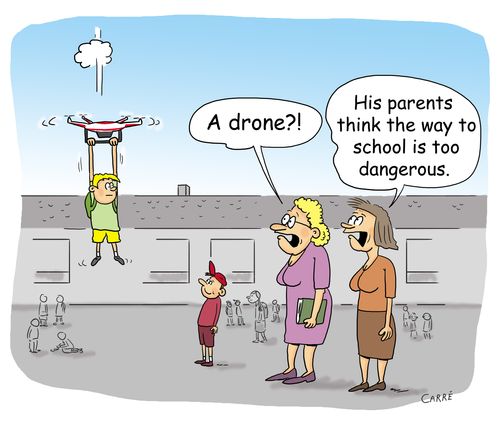 "His parents think the way to school is too dangerous."