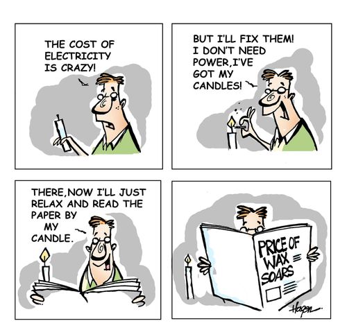 Cost of electricity...and wax.