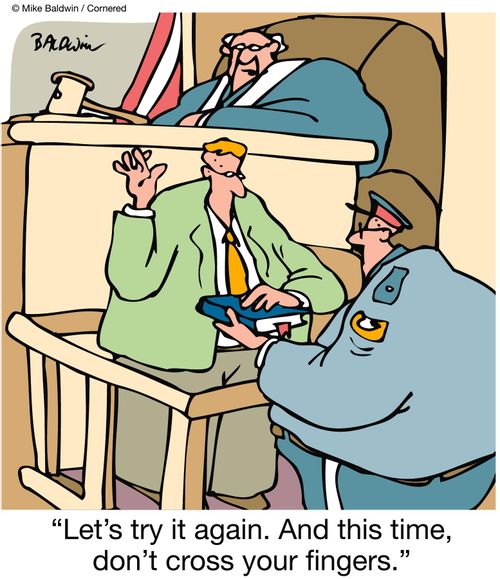 'Let's try it again.  And this time, don't cross your fingers.'