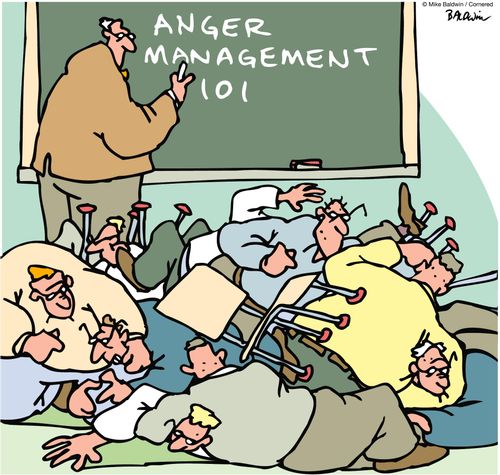 Anger Management classroom brawl.