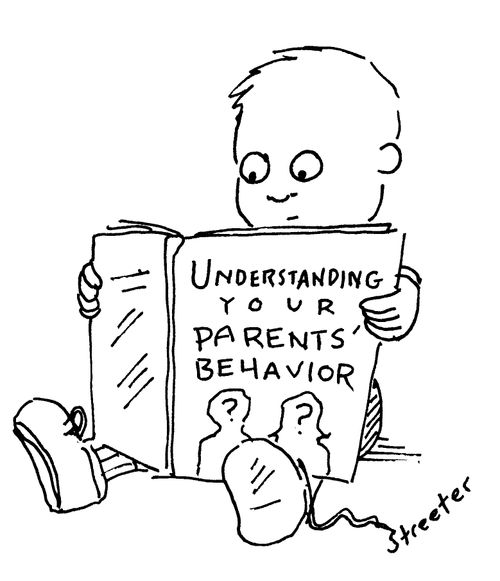 Child reading book: Understanding Your Parents' Behavior.