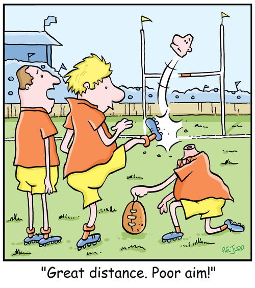 'Great distance.Poor aim!'