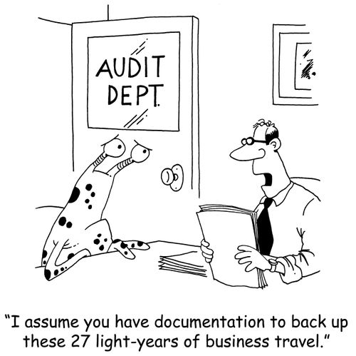 'I assume you have documentation to back up these 27 light-years of business travel.'