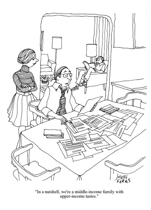 'In a nutshell, we're a middle-income family with upper-income tastes.'