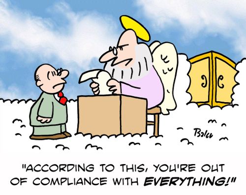 'According to this, you're out of compliance with EVERYTHING!'