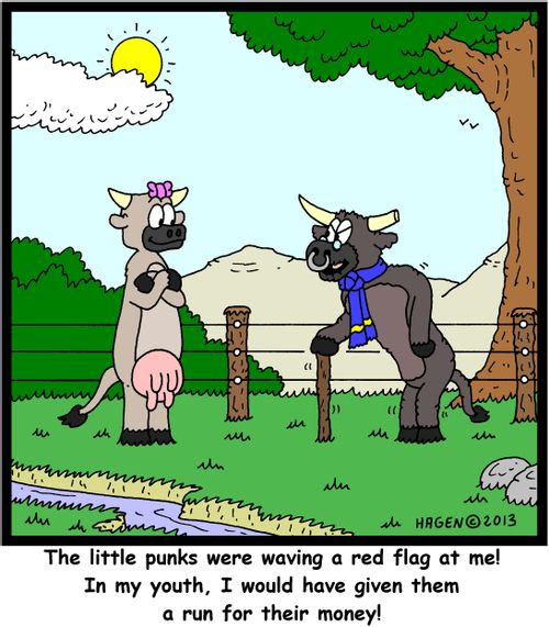 'The little punks were waving a red flag at me! In my youth, I would have given them a run for their money!'