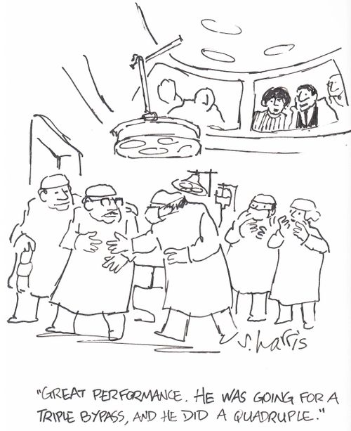 'Great performance. He was going for a triple bypass, and he did a quadruple.'