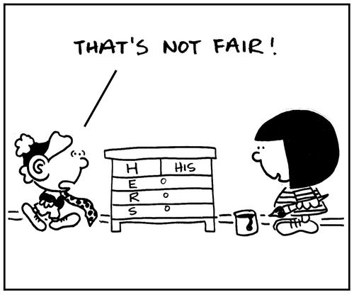 'Hers his. That's not fair.'