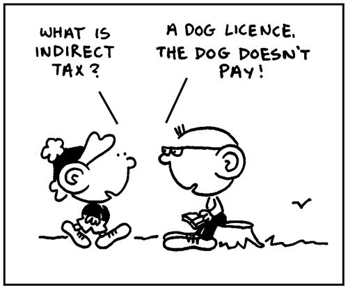 'A dog licence. The dog doesn't pay.'