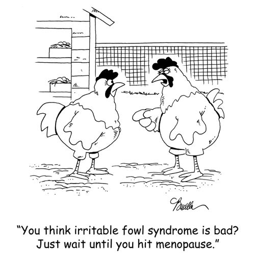 'You think irritable fowl syndrome is bad? Just wait until you hit menopause.'