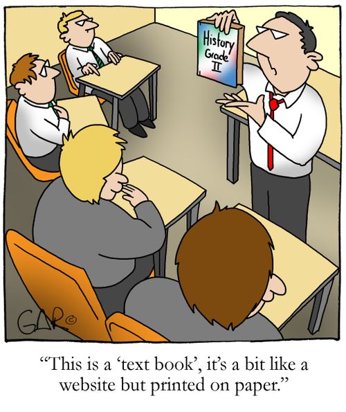 This is a 'text book' it's a bit like a website but printed on paper.