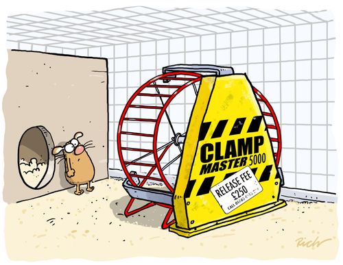 Wheel clamped!