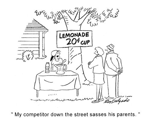 'My competitor down the street sasses his parents.'